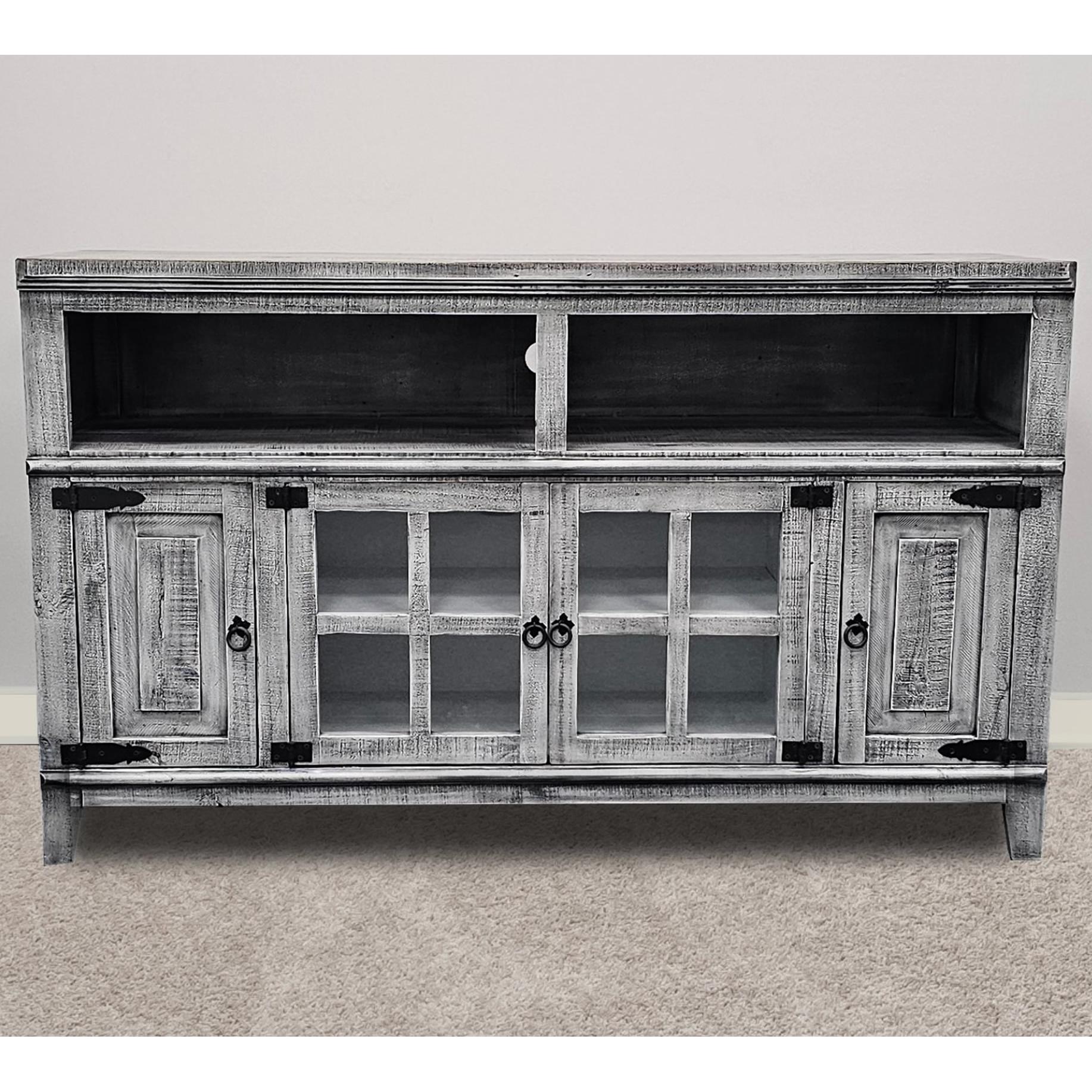 PFC Furniture Industries TV Stand with Cable Management VG-COM8 Media Console - Grey Hacienda IMAGE 1